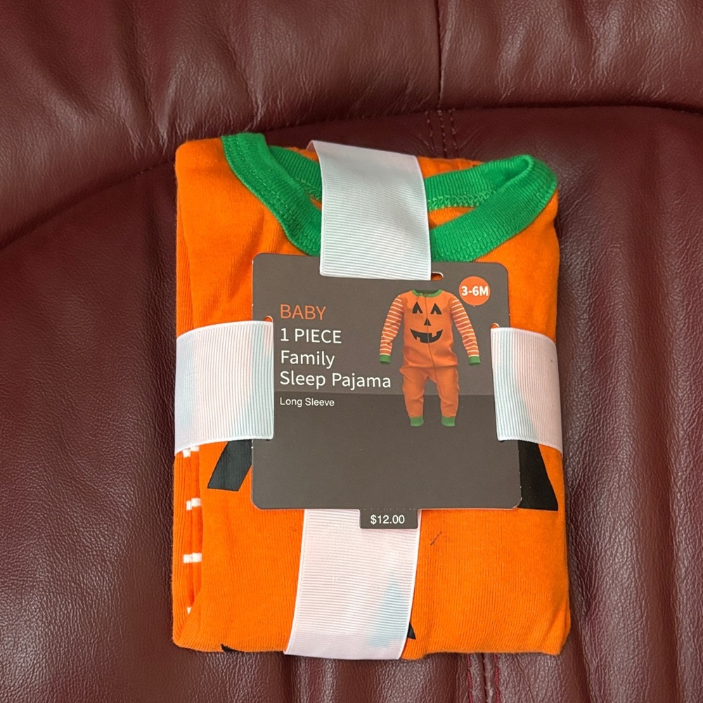 Orange Baby Sleep Pajama with Pumpkin Design